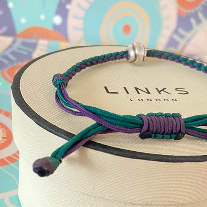 Links of London Silver Wimbledon Ball Cord  Friendship Bracelet
