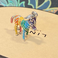 Links of London Enamel Rainbow Zebra charm crafted from Sterling Silver - Great condition