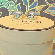 Links of London Sterling Silver Tear Drop Earrings with  a Blue Topaz Tear drop Stone