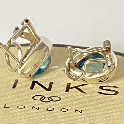 Links of London Sterling Silver Tear Drop Earrings with  a Blue Topaz Tear drop Stone