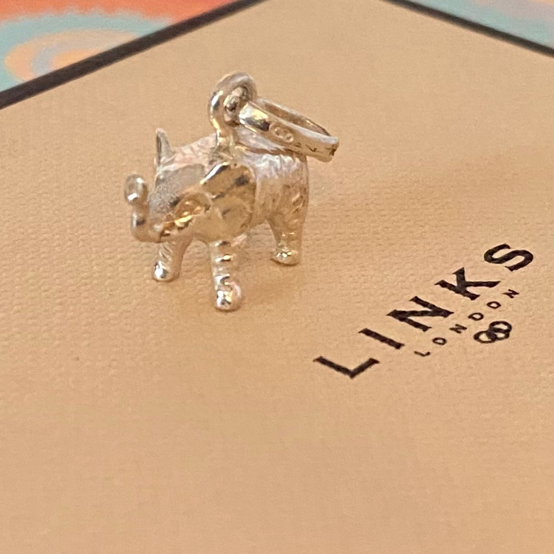 Links of London Sterling Silver Elephant Charm with an outward trunk