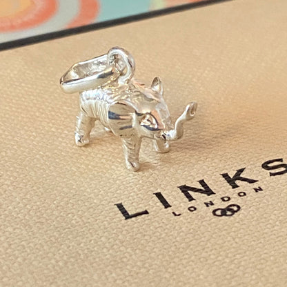 Links of London Sterling Silver Elephant Charm with an outward trunk