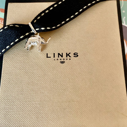Links of London Sterling Silver Elephant Charm with an outward trunk