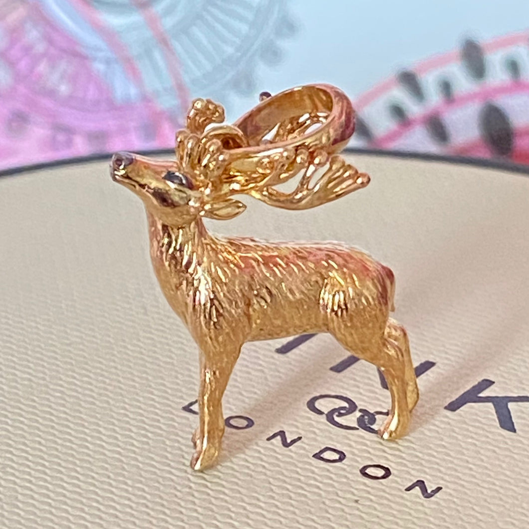 Links of London Sterling Silver Yellow Gold Vermeil Stag Charm Pendant or charm