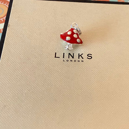 Links of London Sterling Silver Toadstool Enamel Charm