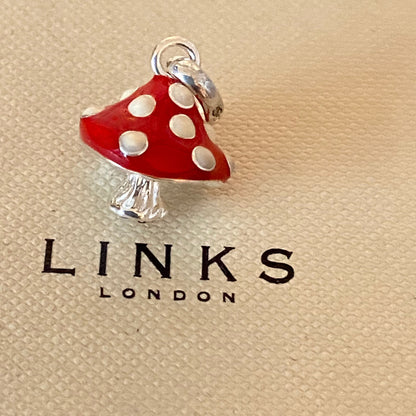 Links of London Sterling Silver Toadstool Enamel Charm