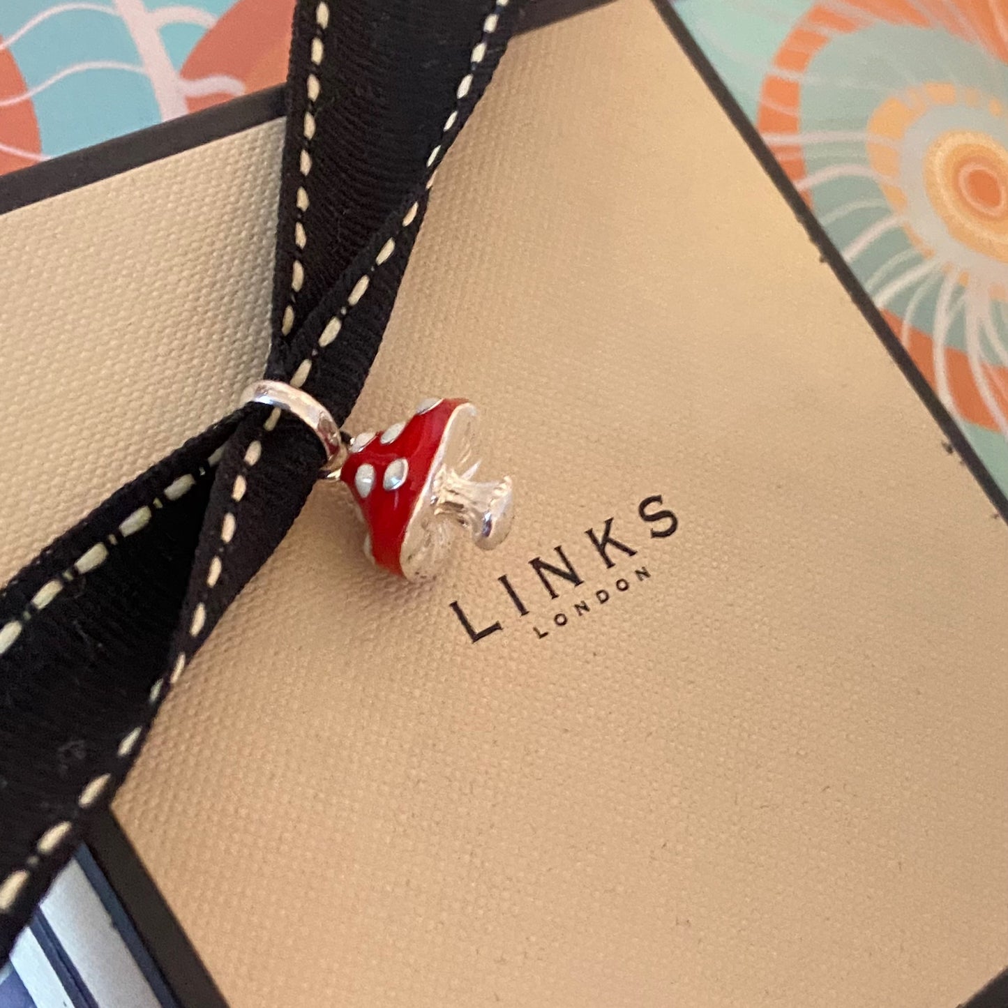 Links of London Sterling Silver Toadstool Enamel Charm