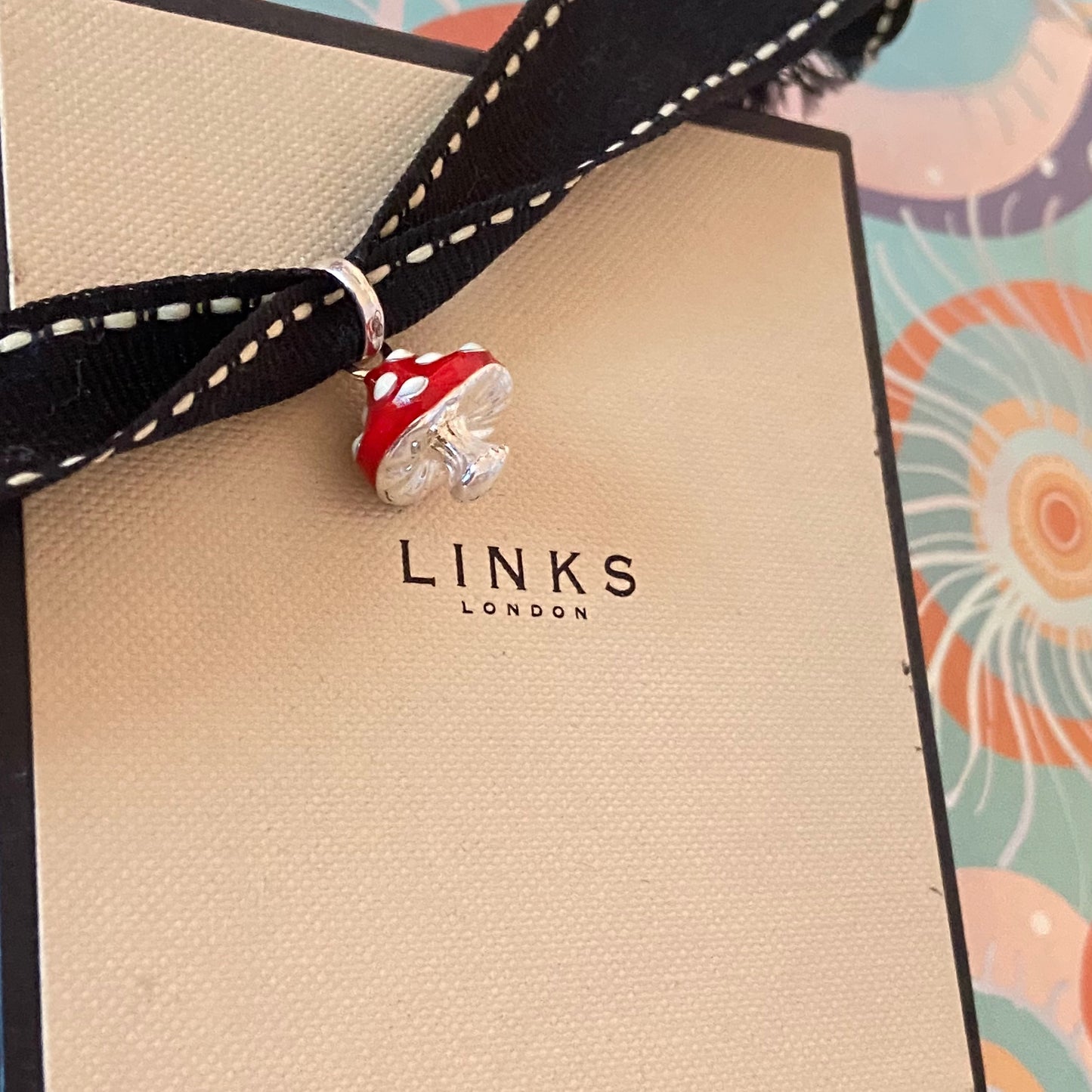 Links of London Sterling Silver Toadstool Enamel Charm