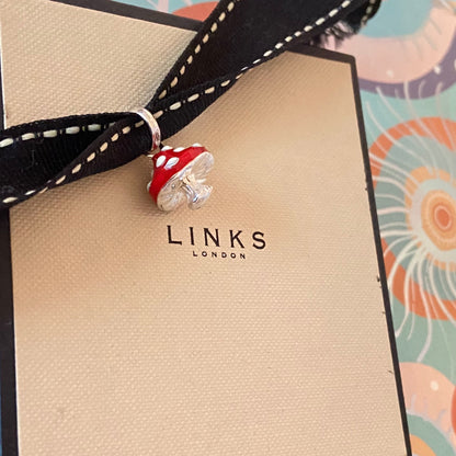 Links of London Sterling Silver Toadstool Enamel Charm