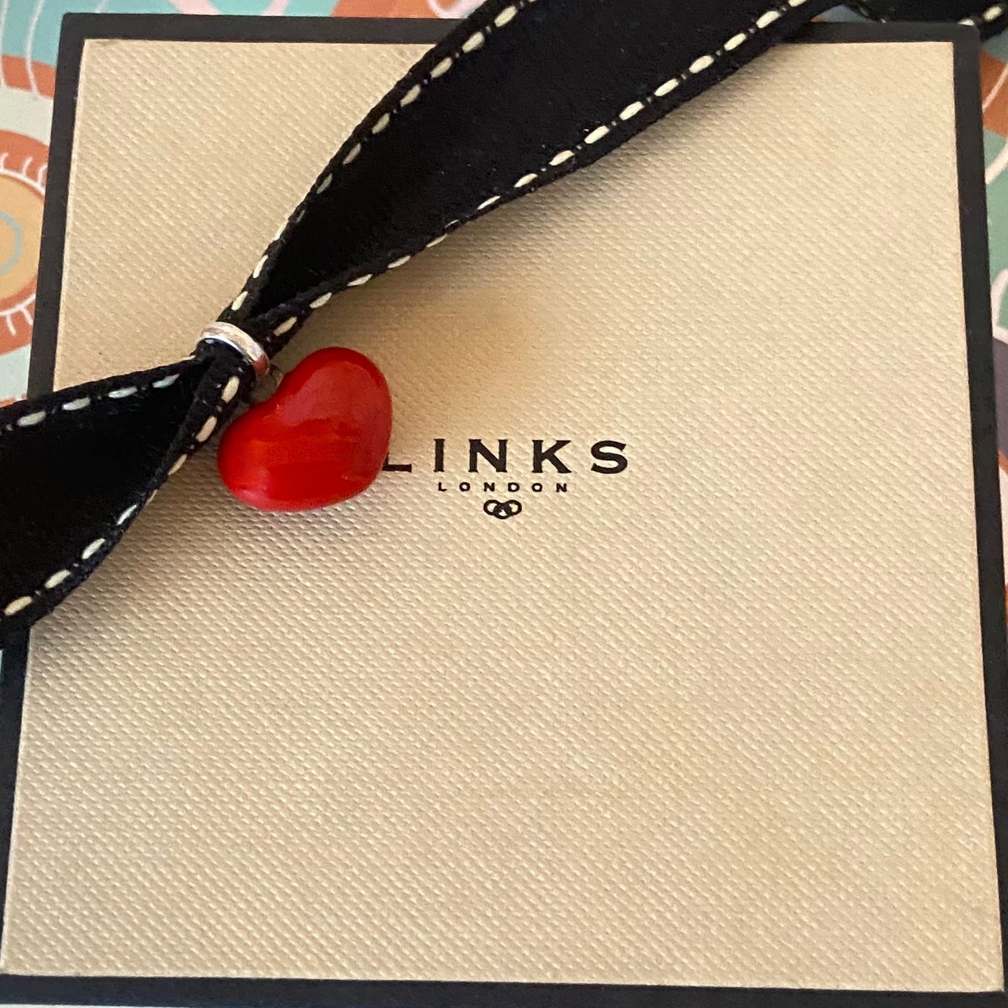 Red Enamel Sterling Silver Puffed Heart Links of London Charm