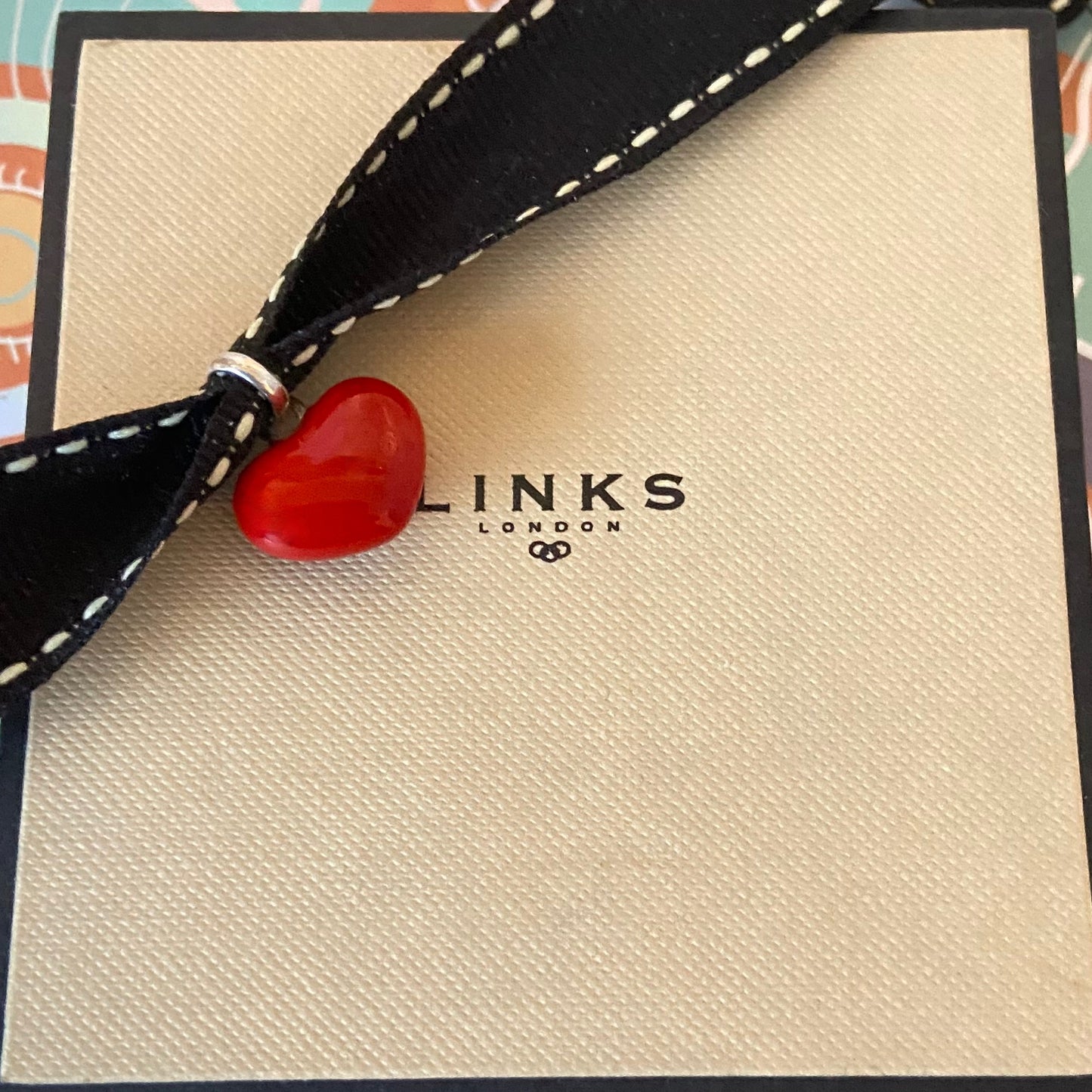 Red Enamel Sterling Silver Puffed Heart Links of London Charm