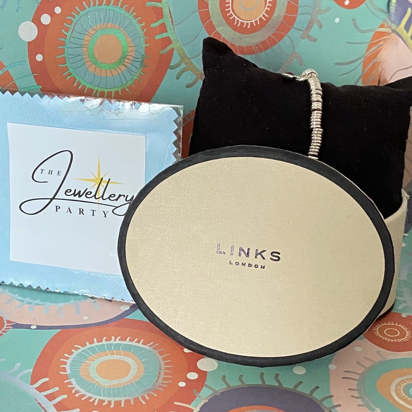 Dainty Links of London Sweetie Bracelet with Ruby Mini Tear drop Charm