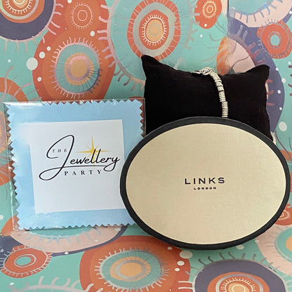 Dainty Links of London Sweetie Bracelet with Ruby Mini Tear drop Charm