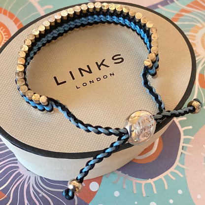 Links of London Blue and Black Sterling Silver Friendship Bracelet