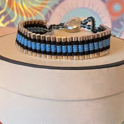 Links of London Blue and Black Sterling Silver Friendship Bracelet