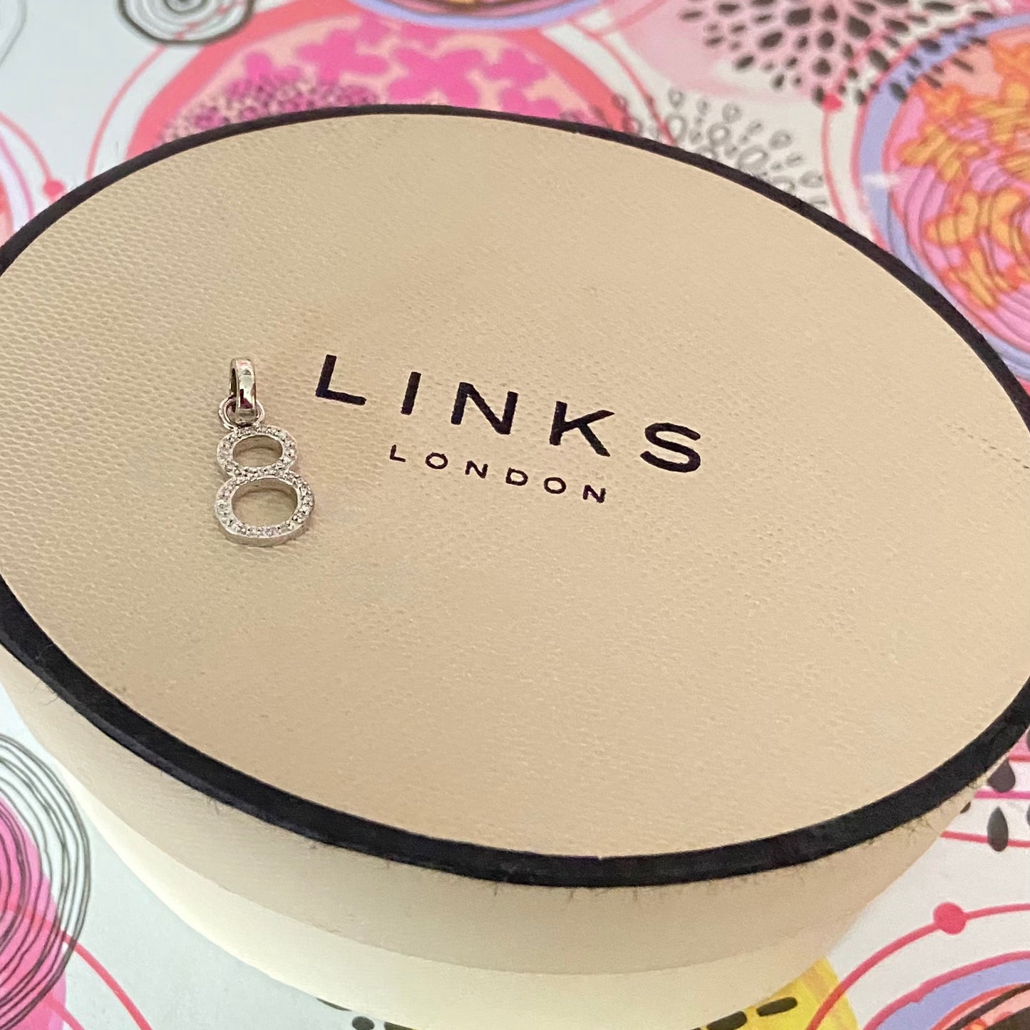 Links of London Diamond Number 8 Charm NEW!