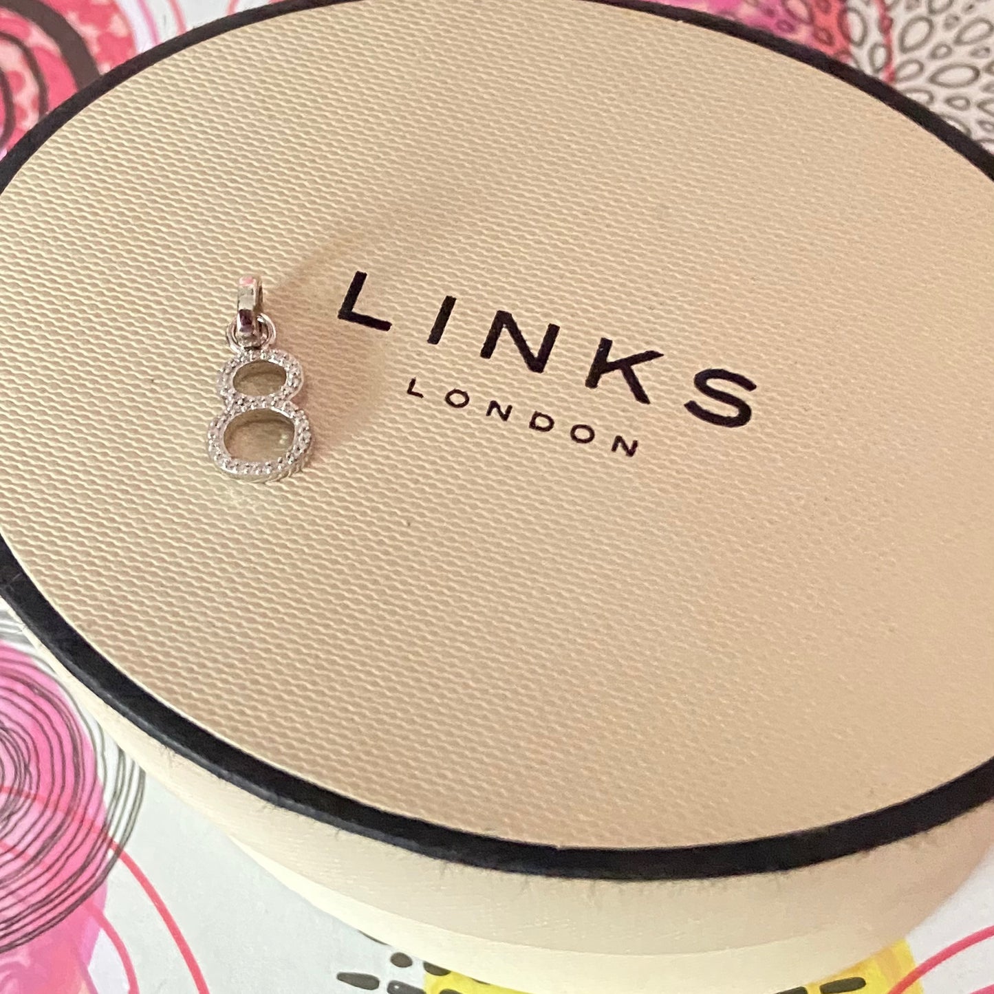 Links of London Diamond Number 8 Charm NEW!