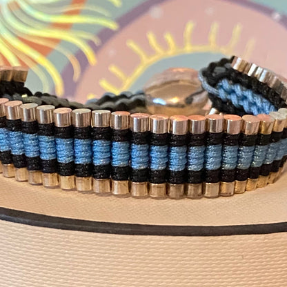 Links of London Blue and Black Sterling Silver Friendship Bracelet