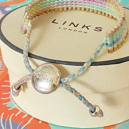 Links of London Light pastels Rainbow effect cord Sterling Silver Friendship Bracelet