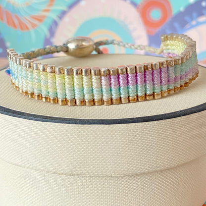 Links of London Light pastels Rainbow effect cord Sterling Silver Friendship Bracelet