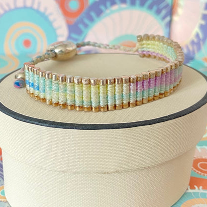 Links of London Light pastels Rainbow effect cord Sterling Silver Friendship Bracelet