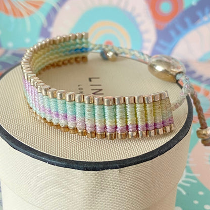 Links of London Light pastels Rainbow effect cord Sterling Silver Friendship Bracelet
