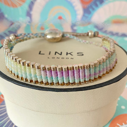 Links of London Light pastels Rainbow effect cord Sterling Silver Friendship Bracelet