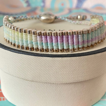 Links of London Light pastels Rainbow effect cord Sterling Silver Friendship Bracelet