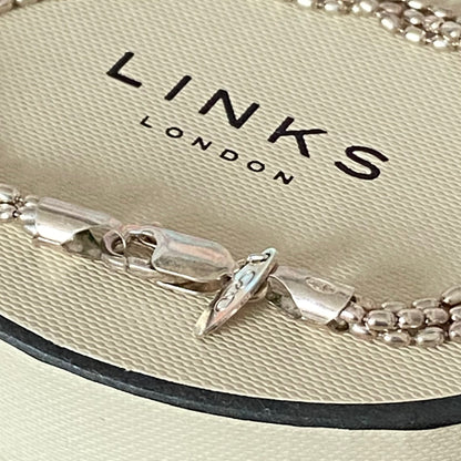 Links of London Sterling Silver  3 rows of Rice beads Bracelet – 19cm