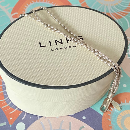 Links of London Sterling Silver  3 rows of Rice beads Bracelet – 19cm