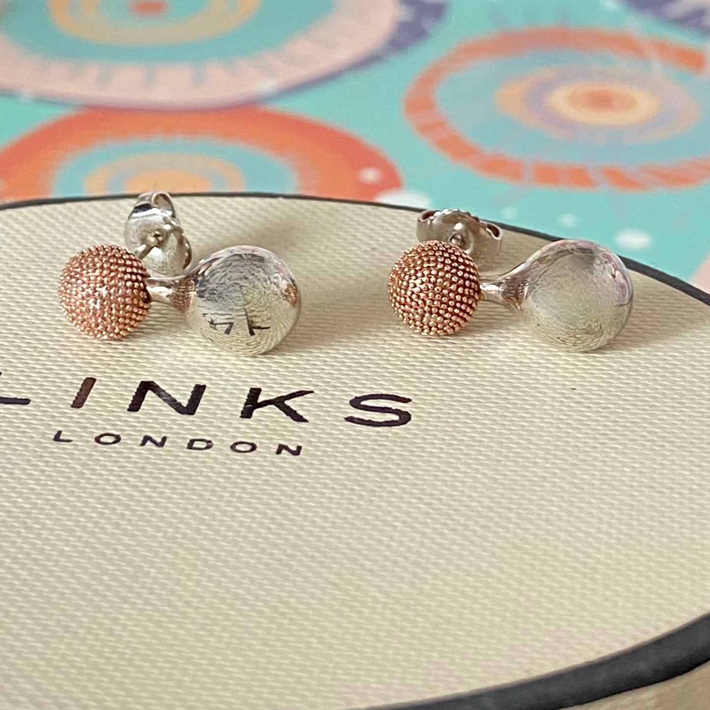 Links Of London Sterling Silver 18kt Vermeil Masquerade Studs