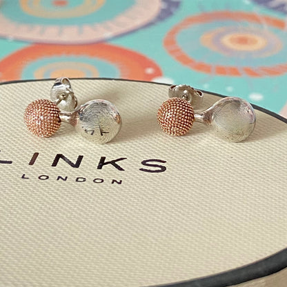Links Of London Sterling Silver 18kt Vermeil Masquerade Studs
