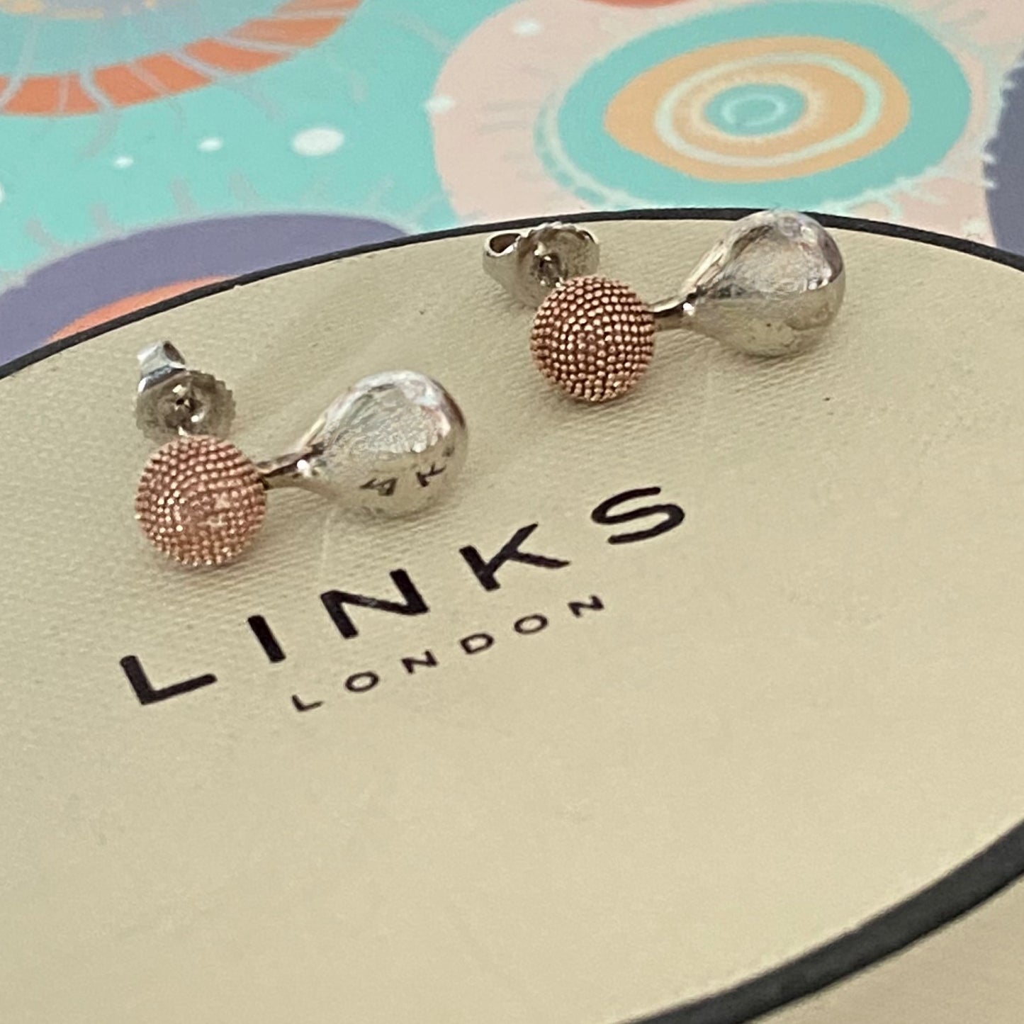 Links Of London Sterling Silver 18kt Vermeil Masquerade Studs