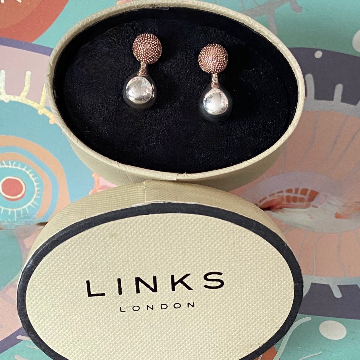 Links Of London Sterling Silver 18kt Vermeil Masquerade Studs