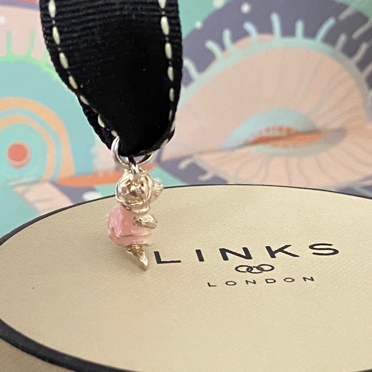 Links Of London Dancing Pink Dress Teddy Bear Charm