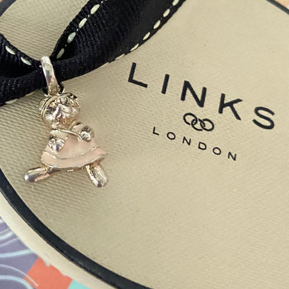 Links Of London Dancing Pink Dress Teddy Bear Charm