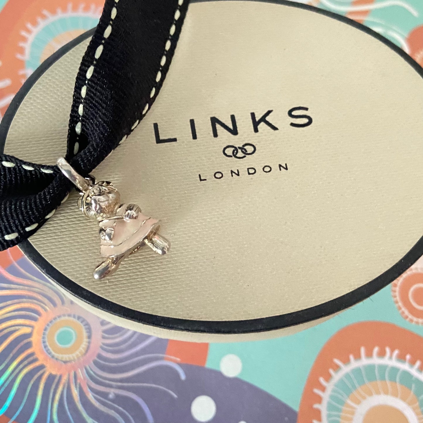 Links Of London Dancing Pink Dress Teddy Bear Charm