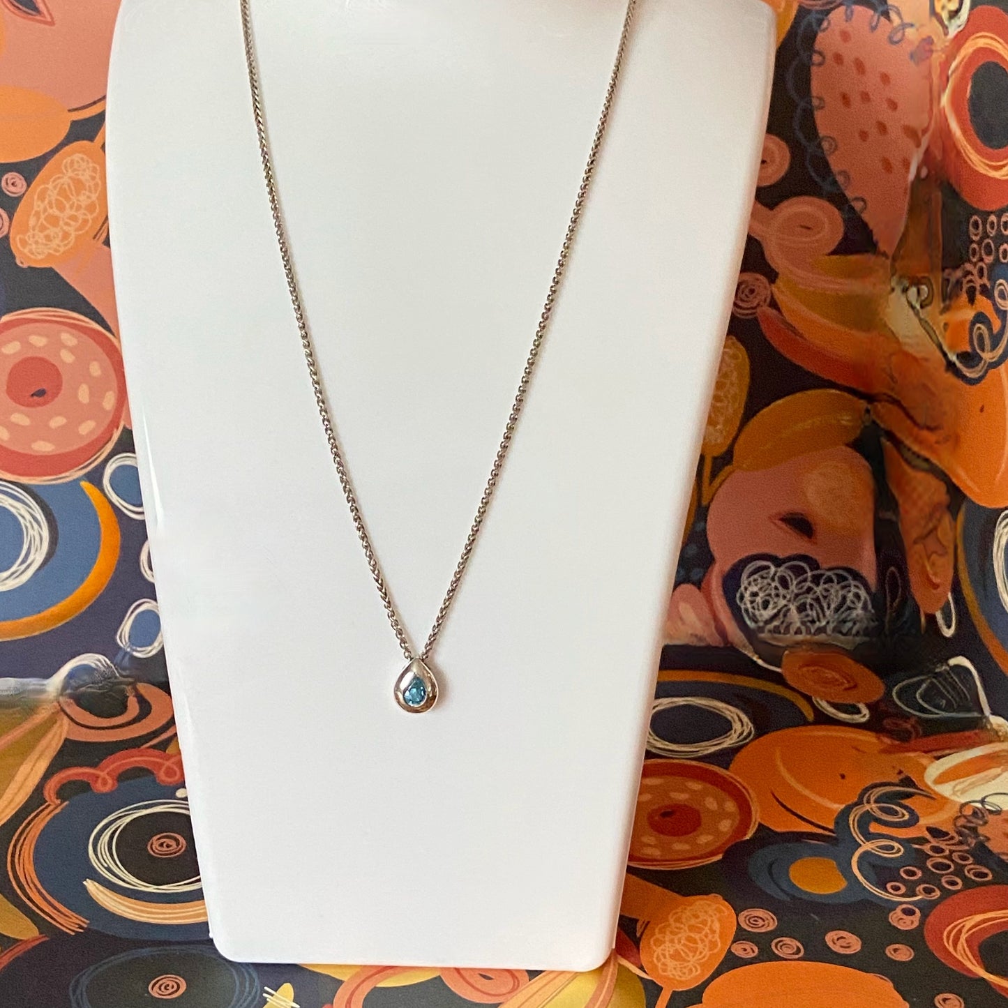 Links of London Blue Topaz Tear Drop Pendent Necklace