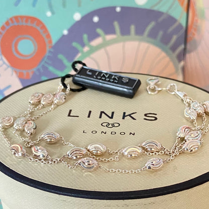 Three Strand Links of London Sterling Silver Essentials Bracelet with Beads – 17cm New with tag.