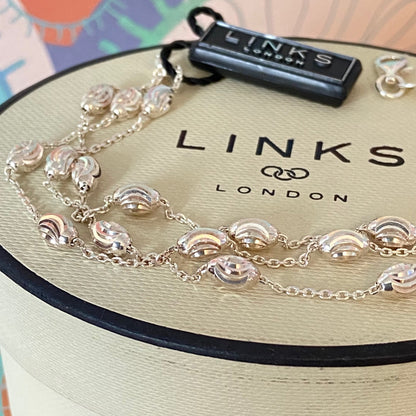 Three Strand Links of London Sterling Silver Essentials Bracelet with Beads – 17cm New with tag.