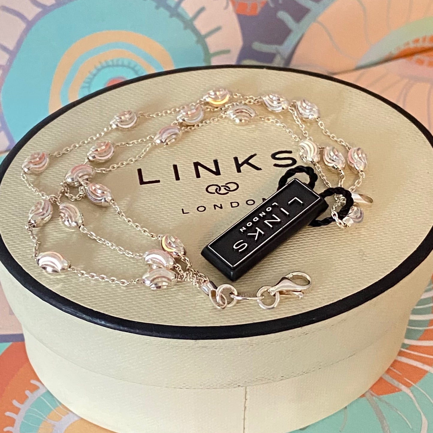 Three Strand Links of London Sterling Silver Essentials Bracelet with Beads – 17cm New with tag.