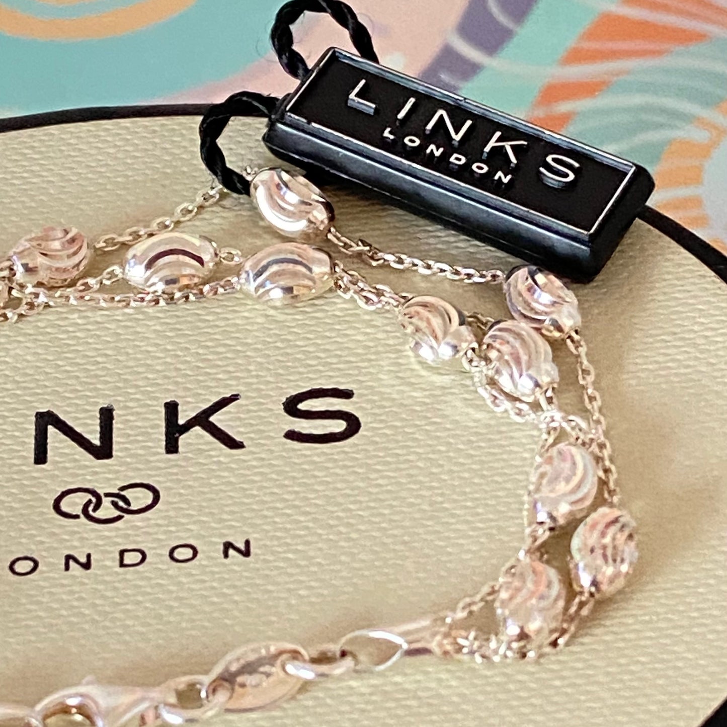 Three Strand Links of London Sterling Silver Essentials Bracelet with Beads – 17cm New with tag.