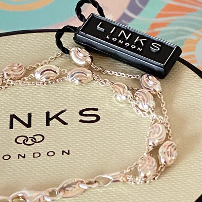Three Strand Links of London Sterling Silver Essentials Bracelet with Beads – 17cm New with tag.