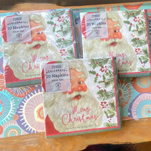 Load image into Gallery viewer, 3 x 20/3ply Merry Christmas Festive Napkins , Santa Claus design can be used for decoupage
