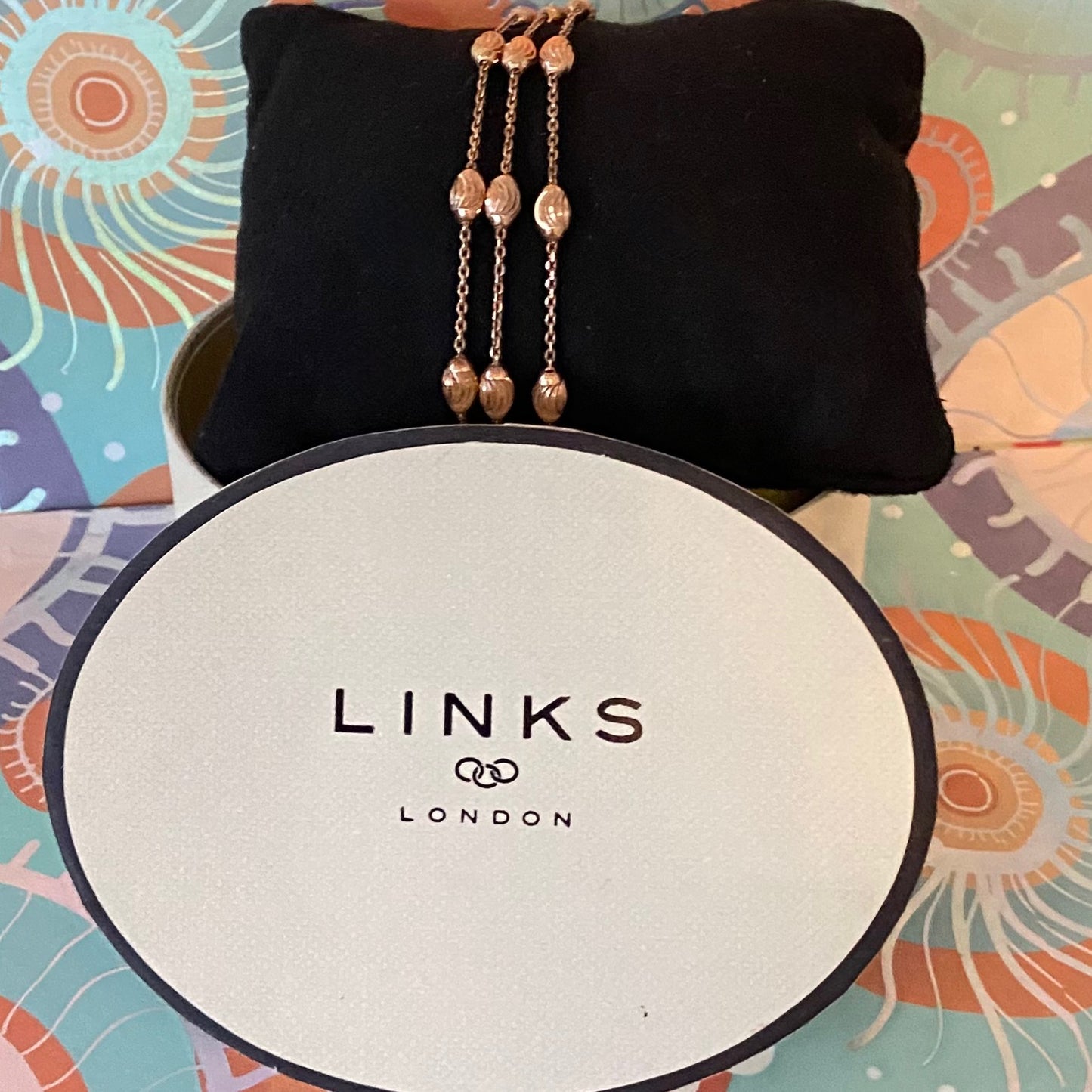 Three Strand Links of London Sterling Silver 18kt Gold Vermeil Essentials Bracelet with Beads – 17.5cm.