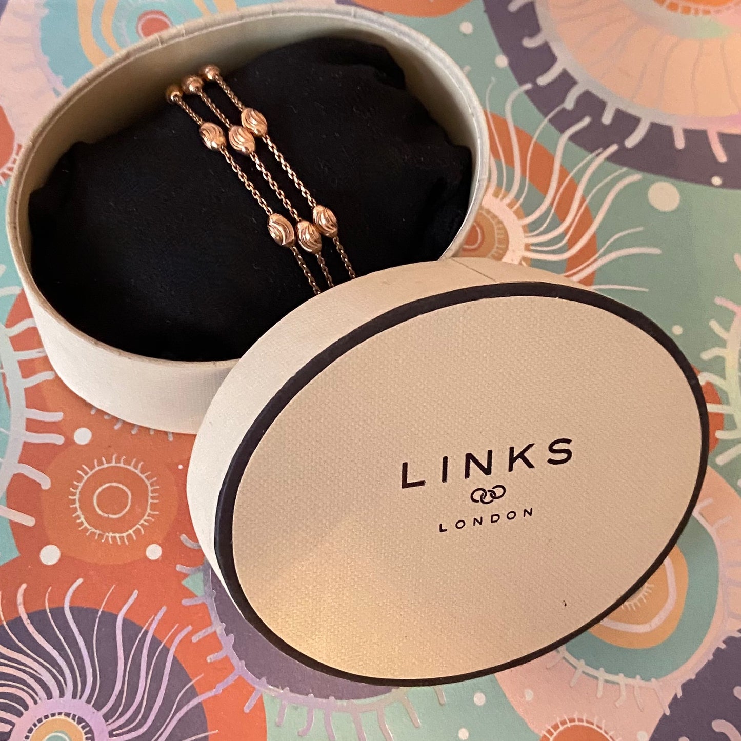 Three Strand Links of London Sterling Silver 18kt Gold Vermeil Essentials Bracelet with Beads – 17.5cm.