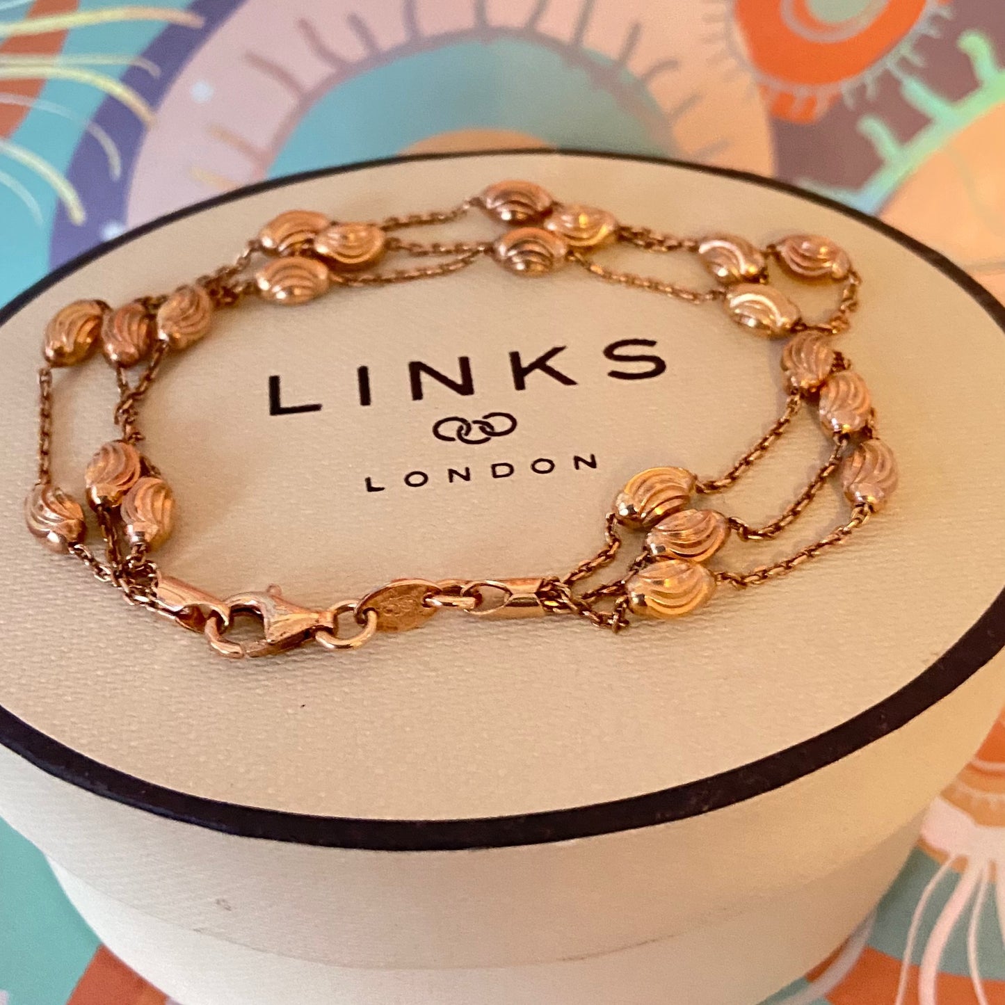 Three Strand Links of London Sterling Silver 18kt Gold Vermeil Essentials Bracelet with Beads – 17.5cm.