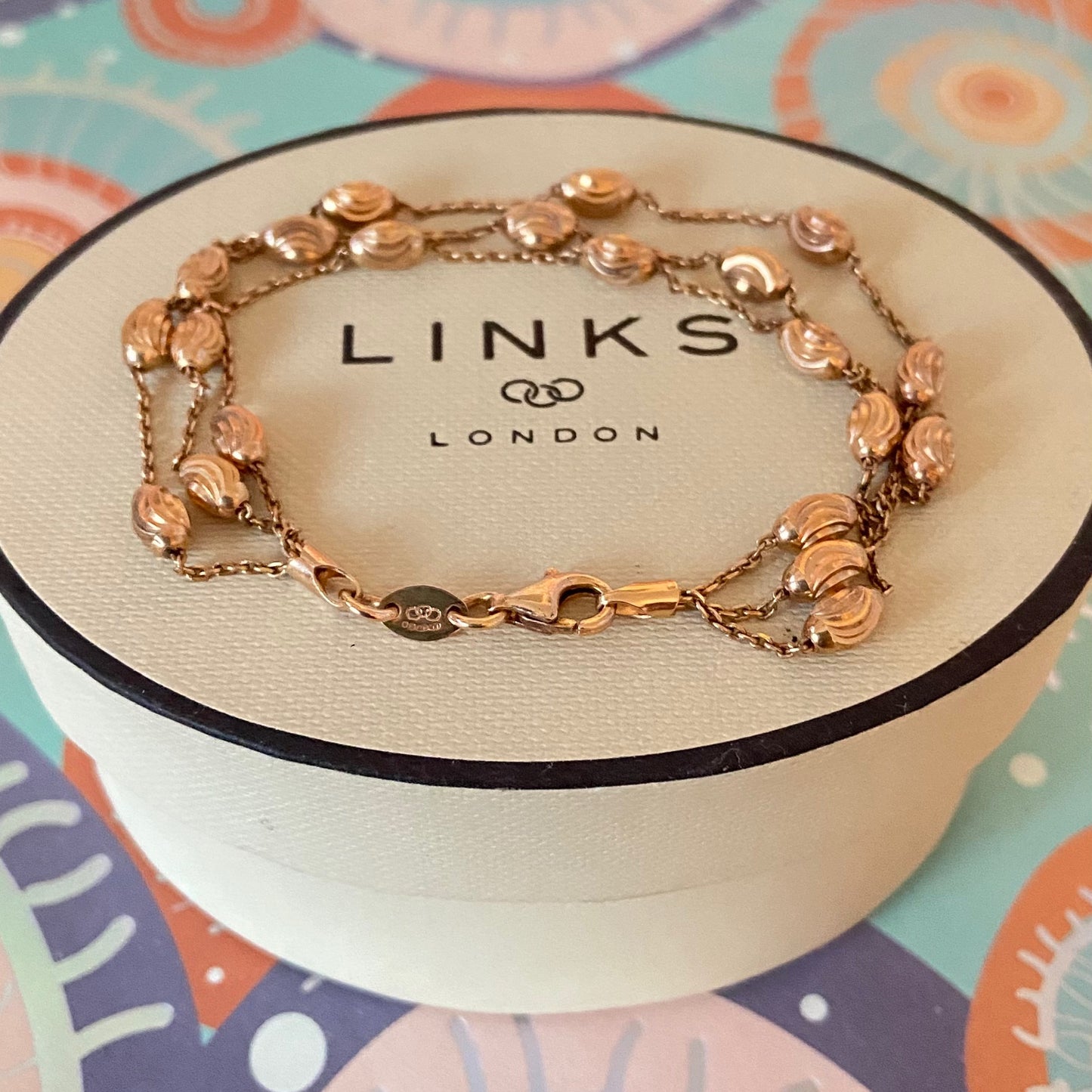 Three Strand Links of London Sterling Silver 18kt Gold Vermeil Essentials Bracelet with Beads – 17.5cm.