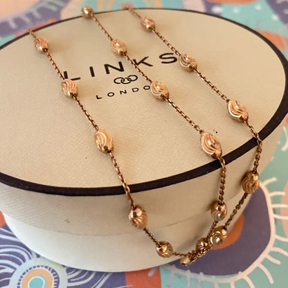 Three Strand Links of London Sterling Silver 18kt Gold Vermeil Essentials Bracelet with Beads – 17.5cm.