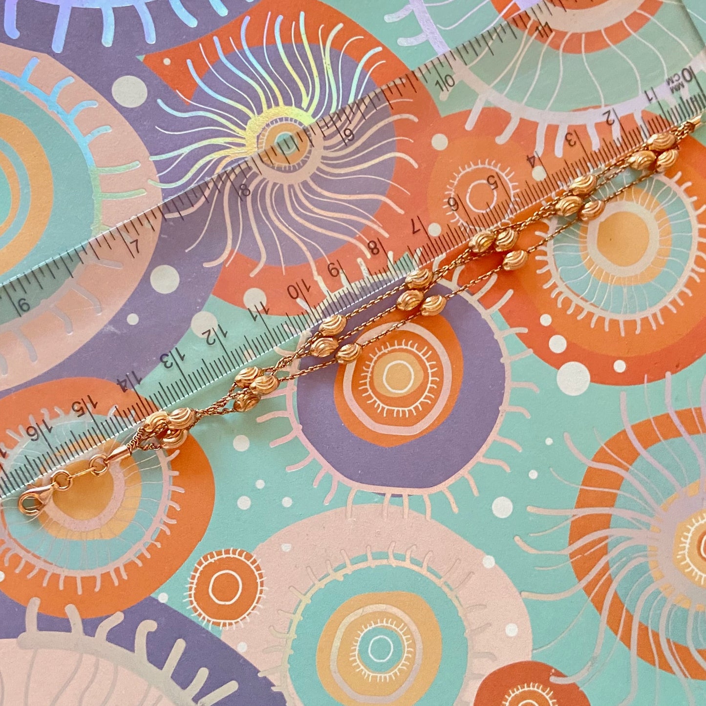 Three Strand Links of London Sterling Silver 18kt Gold Vermeil Essentials Bracelet with Beads – 17.5cm.